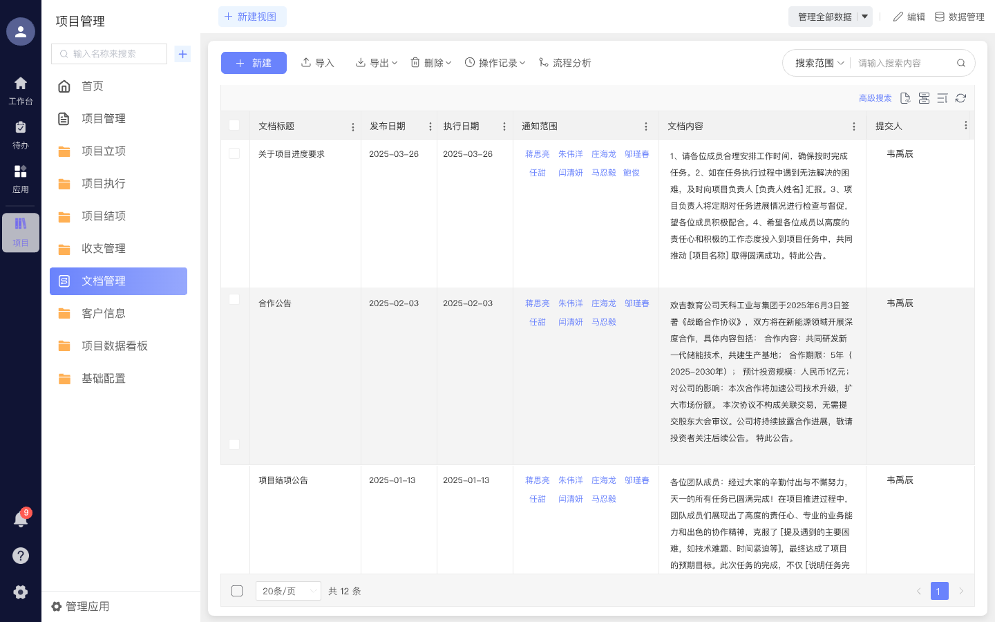项目文档管理